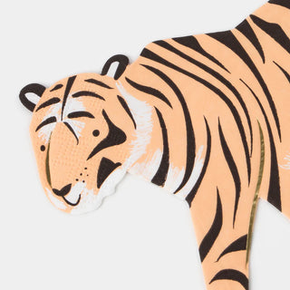 Meri Meri Tiger Party Napkins | Tiger Shaped Napkins | Jungle Safari Animal Party Supplies