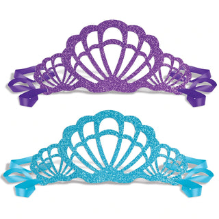 Glittered Mermaid Tiaras - 6 Pack - CLEARANCE