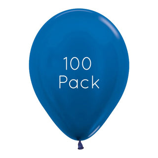 Sempertex | Metallic Blue Balloons 100 Pack | Blue Party Supplies NZ