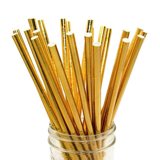 Metallic Gold Straws - 25 Pkt