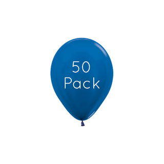 Metallic Blue Mini Balloons - 50 Pkt