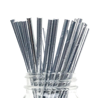 Metallic Silver Straws | Silver Party Supplies NZ