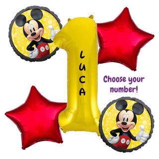 Mickey Mouse Number Balloon Bouquet | Mickey Mouse Party Supplies NZ