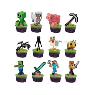 Minecraft Cupcake Toppers - 12 Pkt