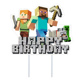 Minecraft Happy Birthday Cake Topper | Minecraft Party Supplies NZ