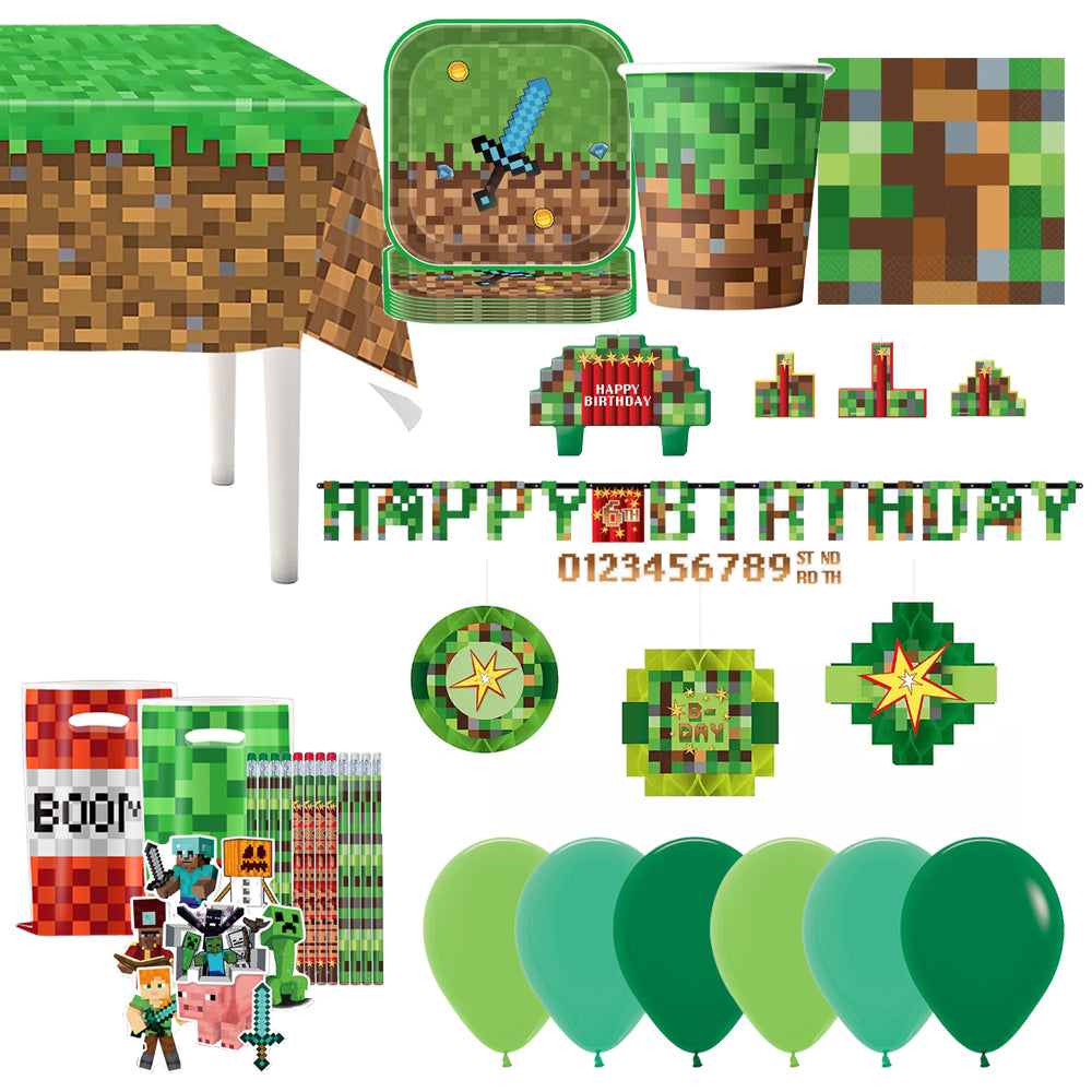 Premium Minecraft Party Pack for 10 NZ – Build a Birthday NZ