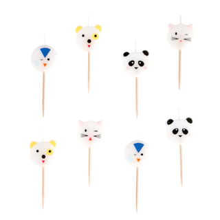 Mini Animals Candles - 8 Pkt