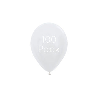 Pearl White Mini Balloons 100 Pack | White Party Supplies NZ