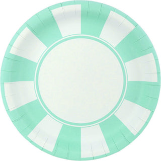Mint Green Striped Plates | Mint Green Party Supplies NZ
