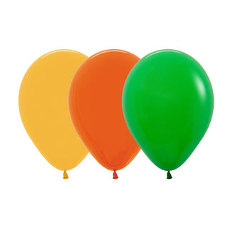 Mustard, Orange & Shamrock Green Balloons - 12 Pkt