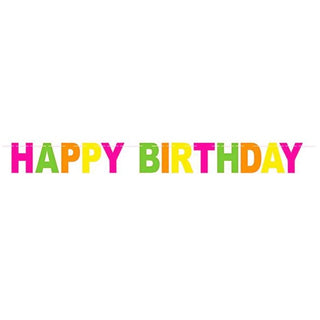 Neon Happy Birthday Banner | Neon Party Supplies NZ