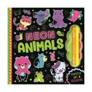 Neon Animals Scratch Art Book