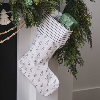 Ginger Ray Grey Tree and Stripe Printed Christmas Stocking | Grey Tree and Stripe Printed Christmas Stocking | Printed Christmas Stocking | Ginger Ray | NZ Party Supplies |
