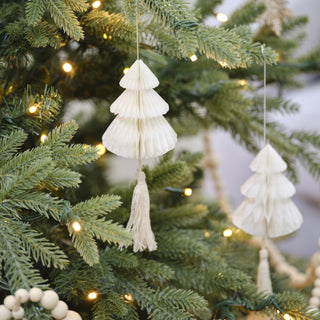 Ginger Ray Honeycomb Christmas Decorations with Macrame Tassels | Xmas Tree Decorations NZ