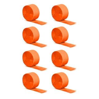 Mini Orange Crepe Streamers - 8 Pkt