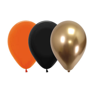 Orange, Black & Reflex Gold Balloons | Construction Party Supplies NZ