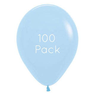 Pastel Matte Blue Balloons 100 Pack | Blue Party Supplies NZ