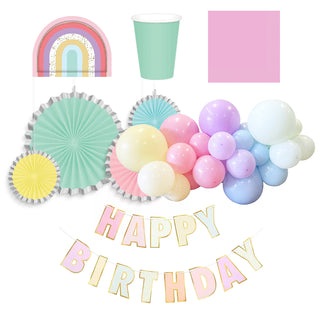 Pastel Rainbow Party Pack for 8