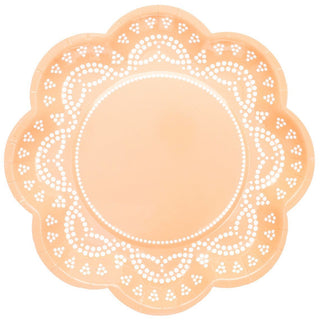 Peach Doily Plates | Doily Plates | NZ Party Supplies |