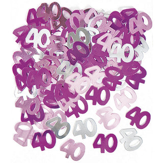 Pink and Silver 40th Confetti | 40th Birthday Party Supplies NZ