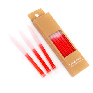 Pink Colour Block Candles - 12 Pkt