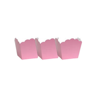Pastel Pink Scallop-Edged Square Treat Boxes | Pastel Pink Square Treat Boxes | Scallop-Edged Square Treat Boxes | NZ Party Supplies |