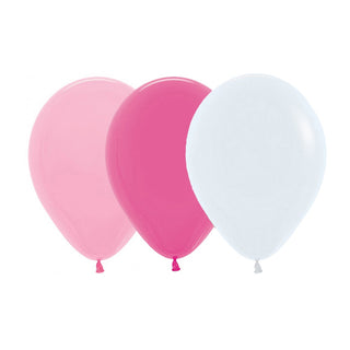 Pink & White Balloons - 12 Pkt