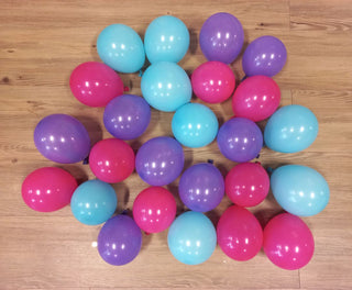 Pop Balloons | Pack of 25 Mini Balloons - Pink, Purple and Blue | Mermaid Party Supplies NZ