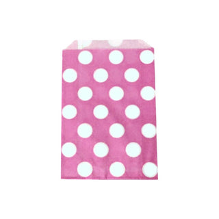 Hot Pink and White Polka Dot Party Bags - 12 Pkt