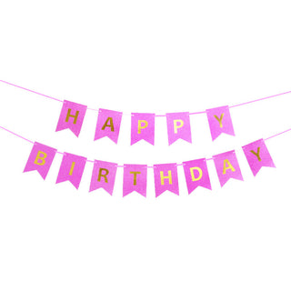Pink Glitter Birthday Banner | Party Decorations NZ