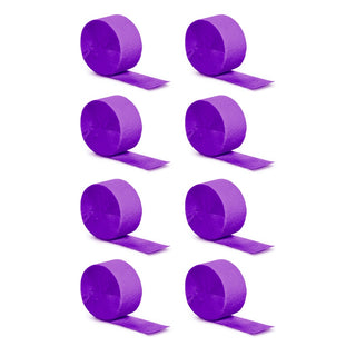 Mini Purple Crepe Streamers - 8 Pkt