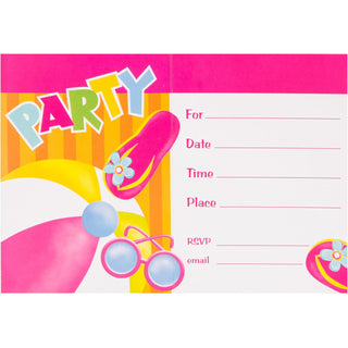 Pool Party Invitations - 8 Pkt