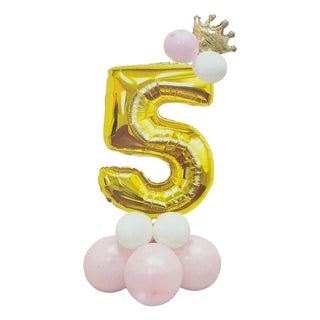 Gold & Pink Princess Number 5 Balloon Sculpture Kit
