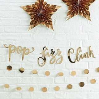 Ginger Ray Pop Fizz Clink Gold Bunting | New Years Party NZ