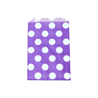 Purple and White Polka Dot Party Bags - 12 Pkt