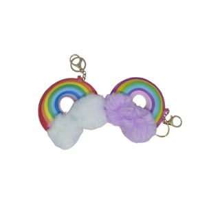 Rainbow with Pom Poms Keyring | Rainbow Party Supplies NZ
