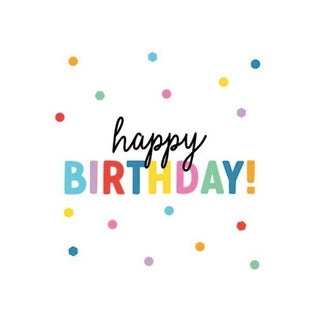 Rainbow Confetti Happy Birthday Napkins | Rainbow Party Supplies NZ