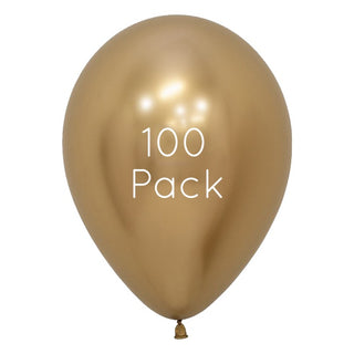 Sempertex | Reflex Gold Balloons 100 Pack | Gold Party Supplies NZ