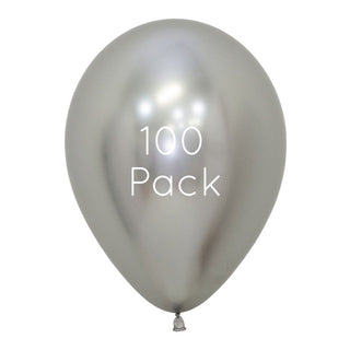 Sempertex | Reflex Silver Balloons 100 Pack | Silver Party Supplies NZ