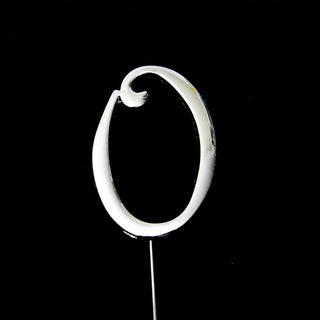 Silver Number 0 Cake Topper