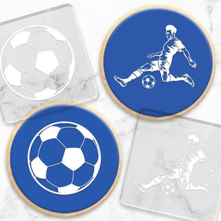 Soccer Player & Ball Debosser Stamp Set | Soccer Party Supplies NZ