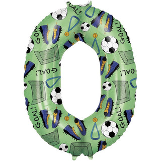 Giant Soccer Number 0 Foil Balloon