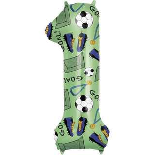 Giant Soccer Number 1 Foil Balloon