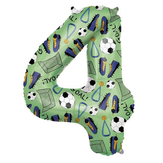 Giant Soccer Number 4 Foil Balloon