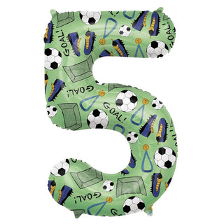 Giant Soccer Number 5 Foil Balloon