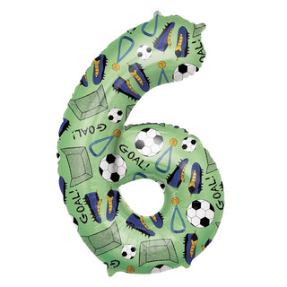 Giant Soccer Number 6 Foil Balloon