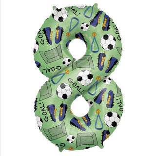 Giant Soccer Number 8 Foil Balloon