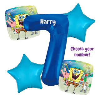 Spongebob Number Balloon Bouquet | Spongebob Party Supplies NZ