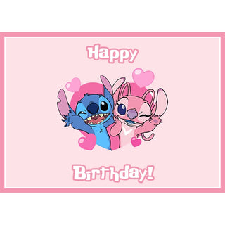 Stitch & Angel Edible Icing Cake Image - A4 Size