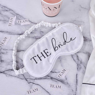 Ginger Ray White Satin Bride Sleep Mask | Bridal shower nz